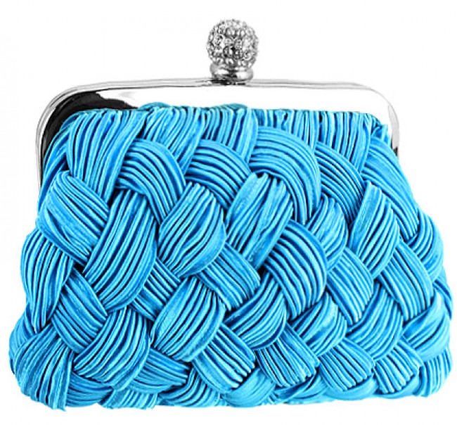 Evening Bag - Metal Frame w/ Braided - Azure -BG-EAF12601AZU